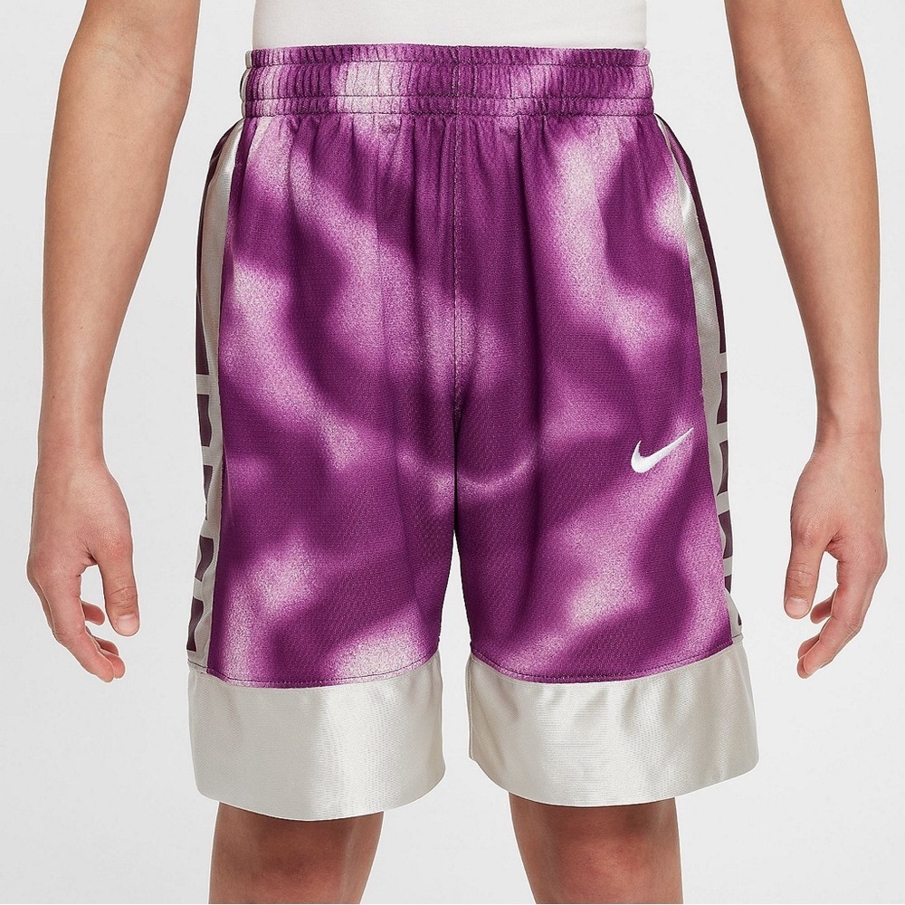 Nike Boys‎ Dri-FIT Elite 23 All Over Print Basketball Shorts Purple Small DX5515